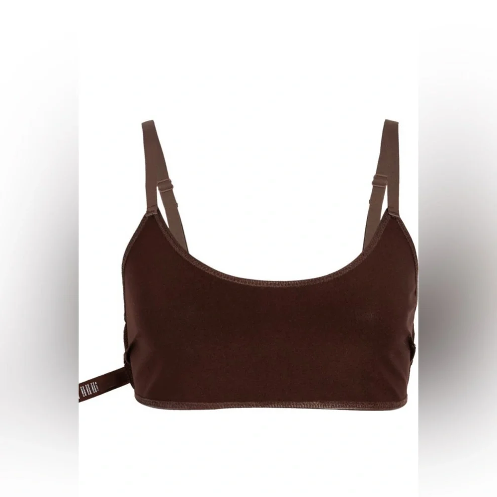SKIMS Wet Jersey Scoop Bralette in Cocoa - Picture 2 of 11